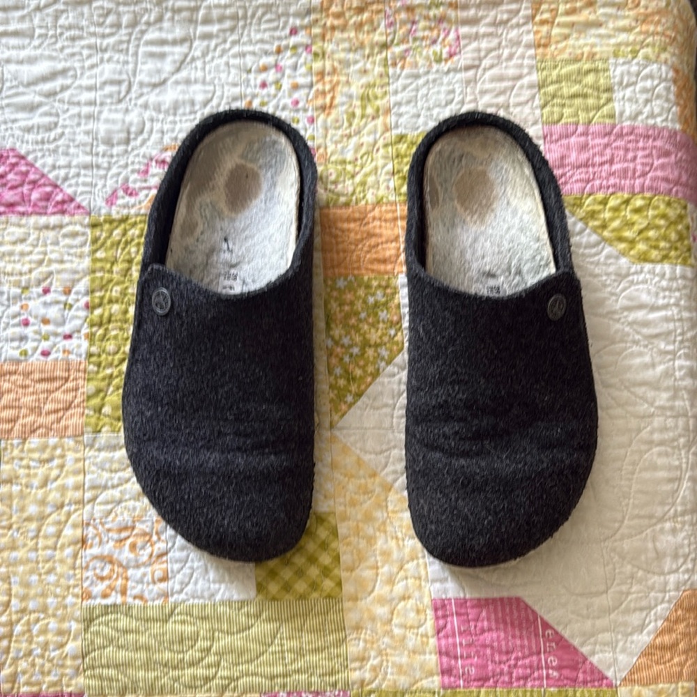 Birkenstock Zermatt Shearling Wool Felt Slip On Slipper Shoe
